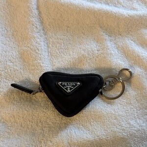 Prada Black Triangle Key Holder